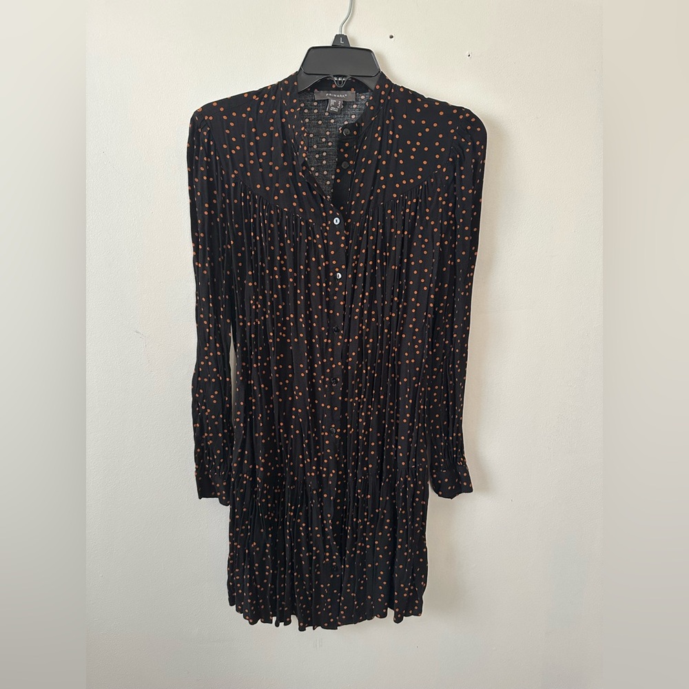 Black and Orange Polka Dot Mini Dress